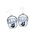 Ghost Halloween Bucket Statement Earrings-1