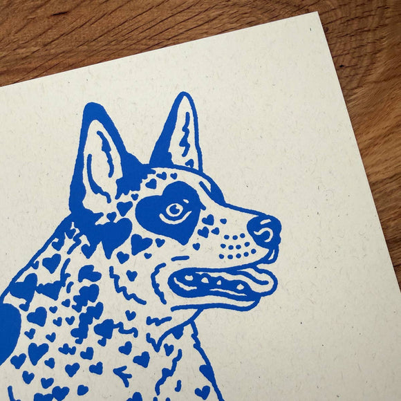 Heeler Hearts Silkscreen Print