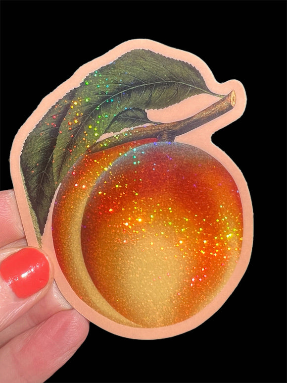 Peach Glitter Sticker