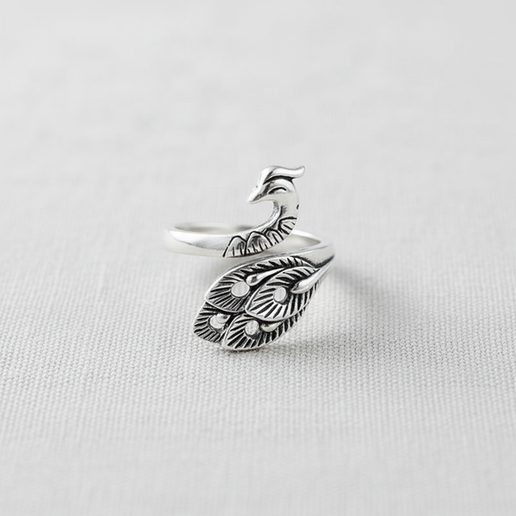 Peacock Adjustable Ring