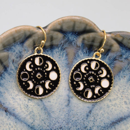 Cosmic Moon Lunar Phase Earrings