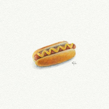 Hot Dog Mini Watercolor Art Print - 0