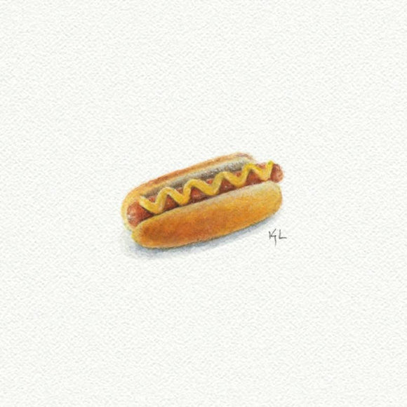 Hot Dog Mini Watercolor Art Print