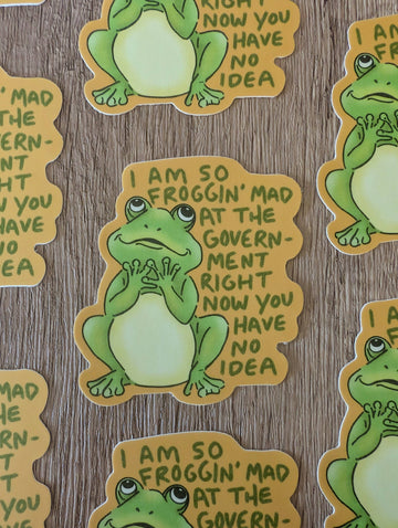 Froggin Mad at the Government Sticker - 0