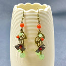 Agate Metal Flower Earrings-3