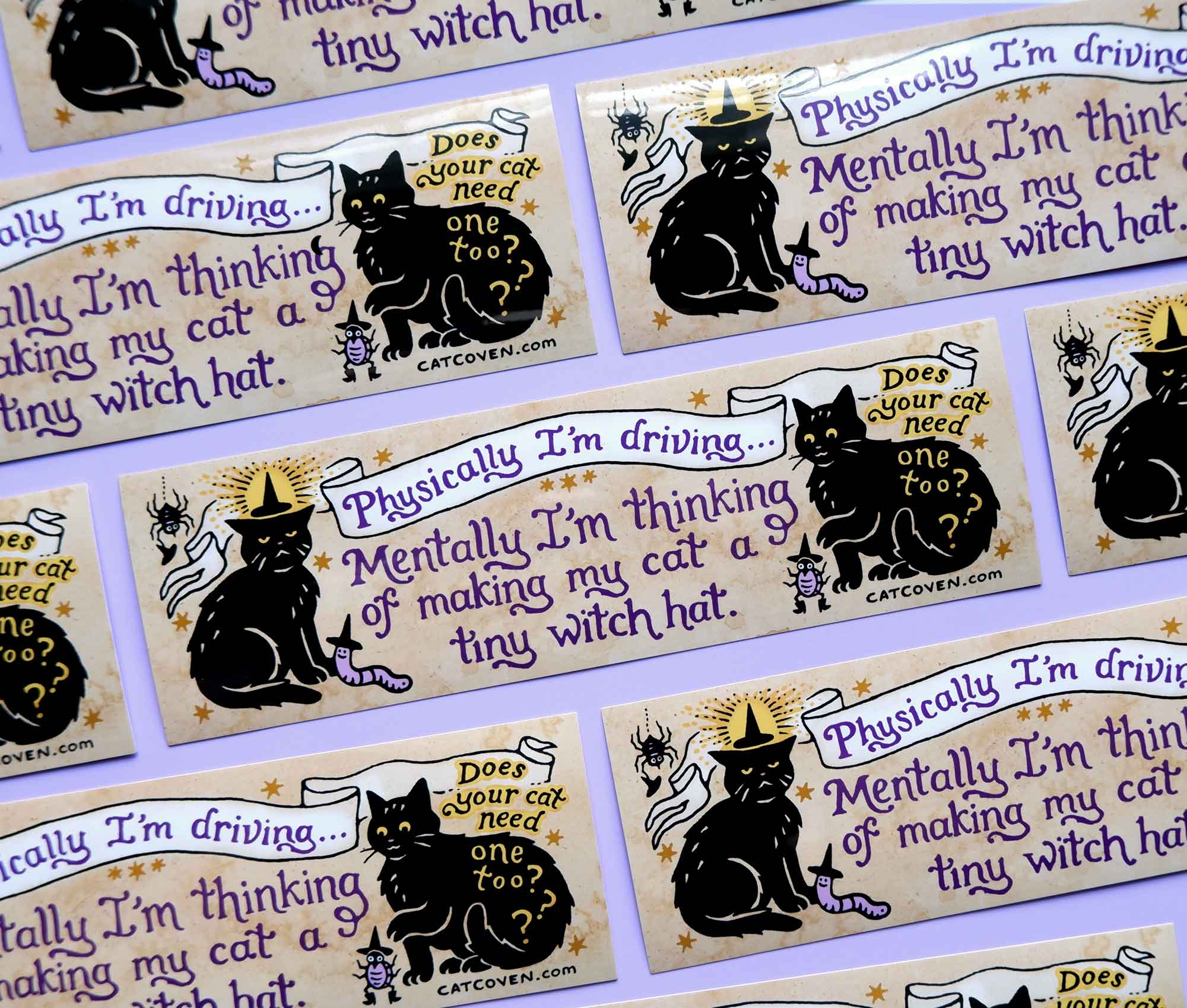 Tiny Witch Hat Bumper Sticker - 0