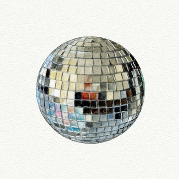 Disco Ball Mini Watercolor Art Print