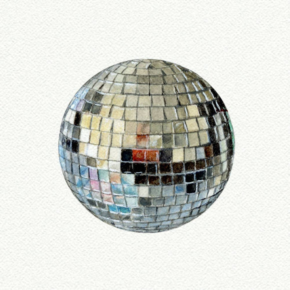 Disco Ball Mini Watercolor Art Print