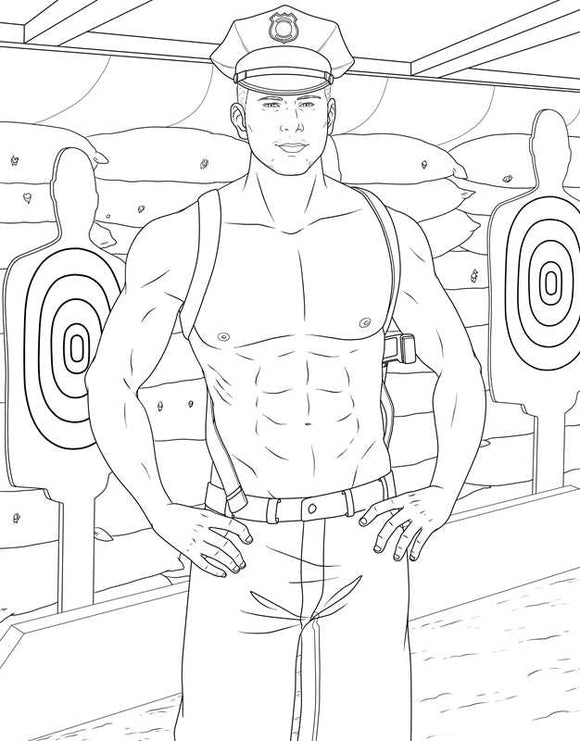 Men in Uniform Adult Coloring Book