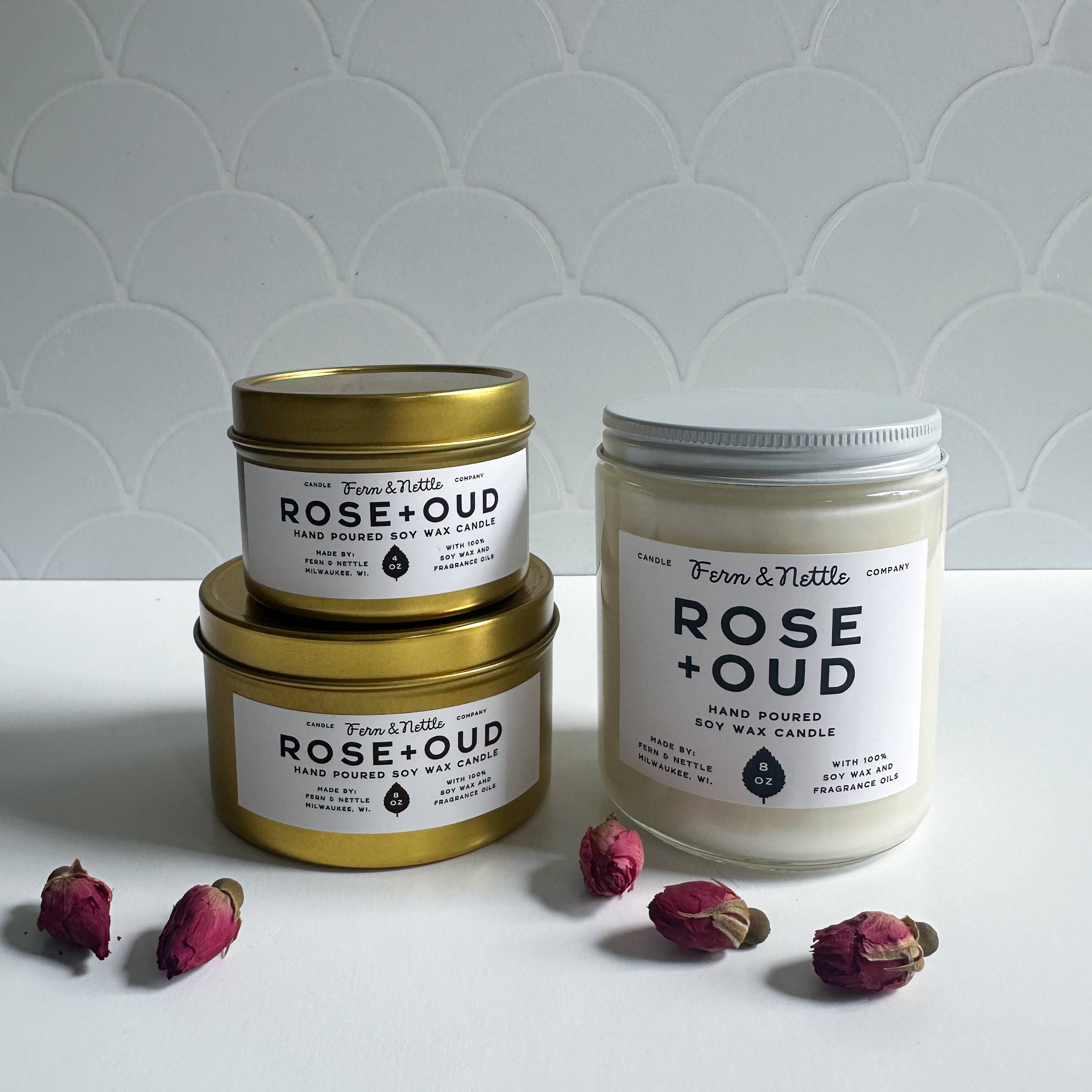 Rose+Oud Soy Wax Candle - 0