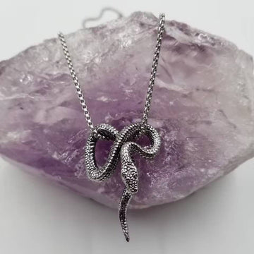 Goth Snake Pendant Necklace
