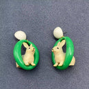 Resin Rabbit Dangle Earrings-2