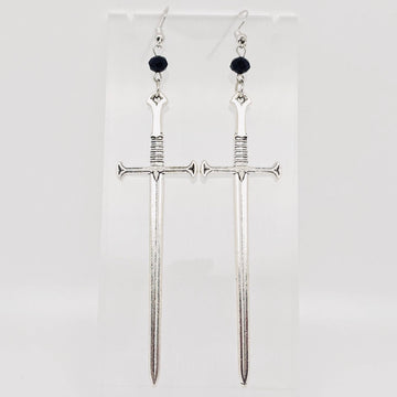 Sword Long Dangle Earrings