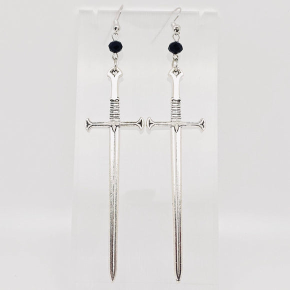 Sword Long Dangle Earrings