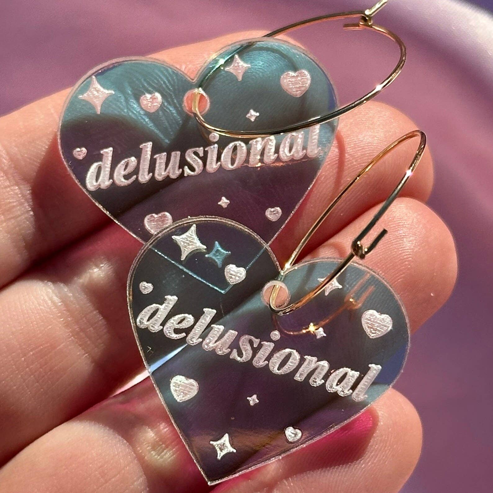 Delusional Heart Hoop Earrings