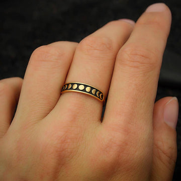 Moon Phases Bronze Ring - 0