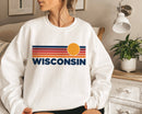 Retro Sunrise Wisconsin Crewneck Sweatshirt-2