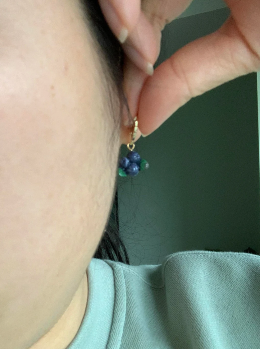 Blueberry Huggie Earrings