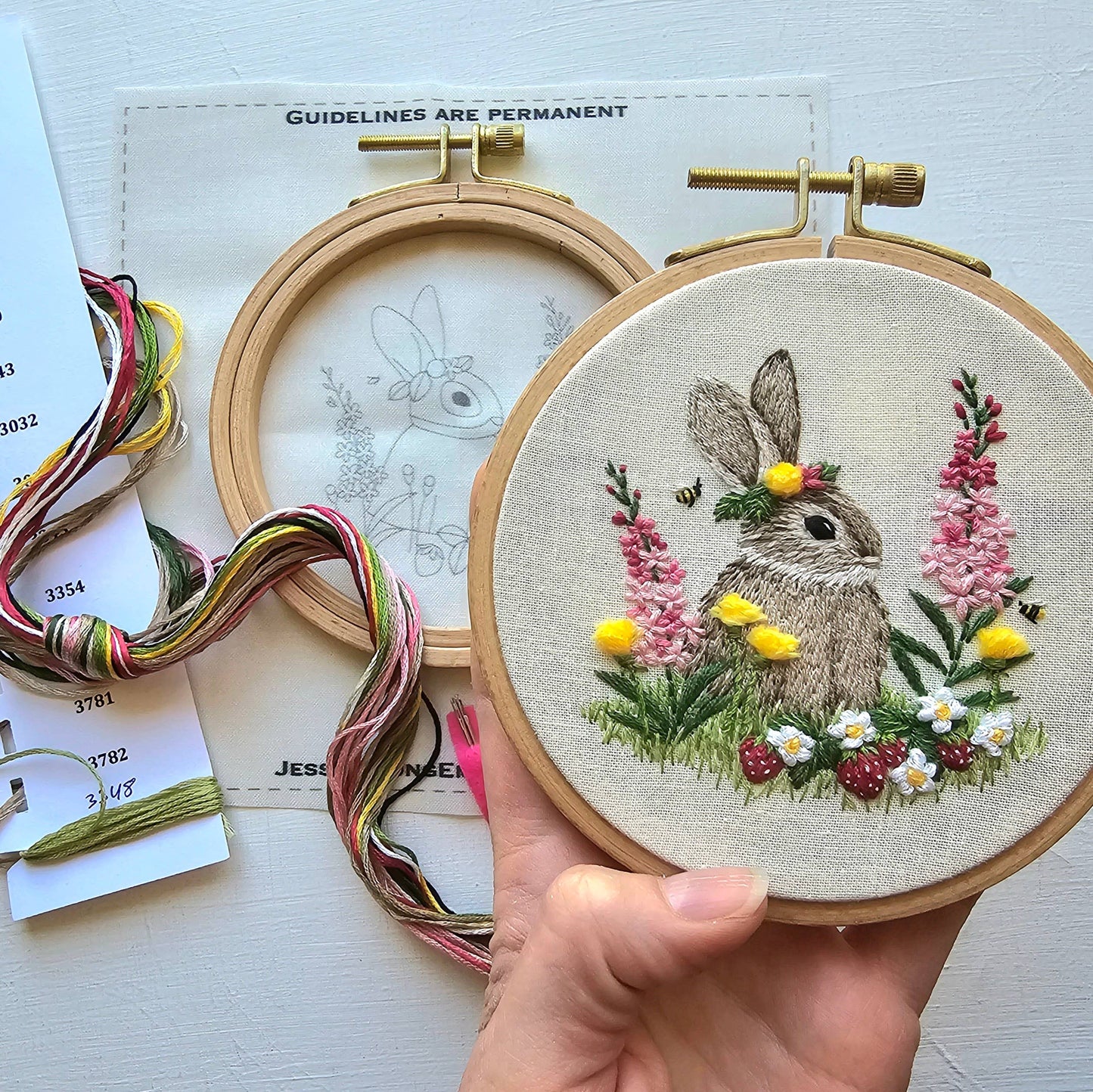 Berry Patch Bunny Hand Embroidery Kit