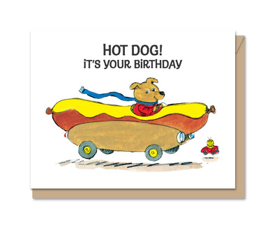 Hot Dog Car Birthday Card