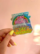 Gay Wrongs Glitter Sticker-4