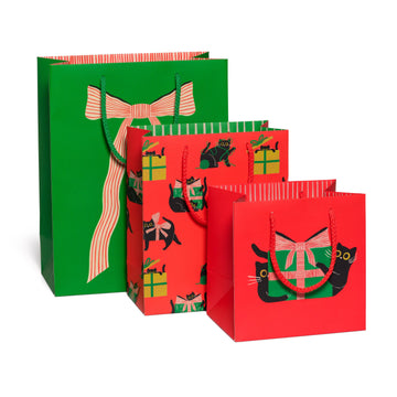 Holiday Black Cat Gift Bag
