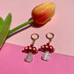 Mini Mushrooms Huggie Earrings