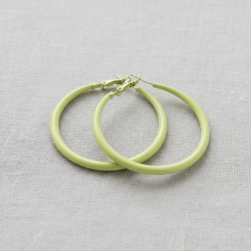 Candy Green Big Hoop Earrings - 0