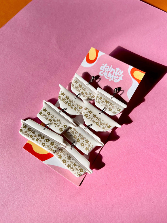 Vintage Inspired Print Cookware Earrings