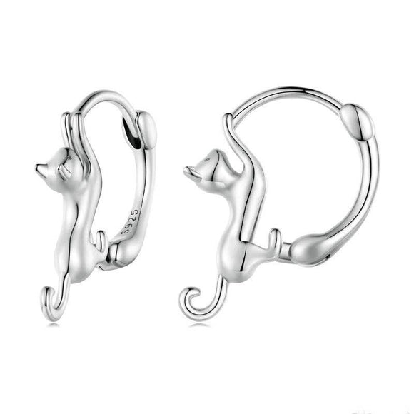Cat Hoop Earrings