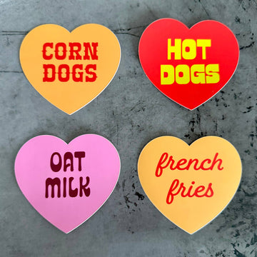 Corn Dogs Heart Sticker - 0