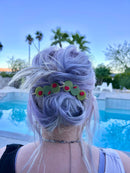 Stuffed Olive Hair Clip Set-2