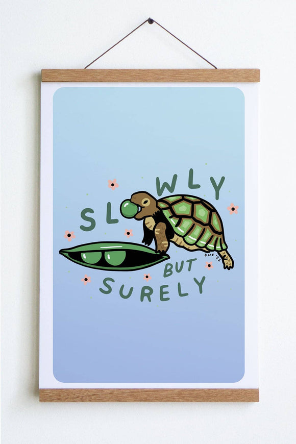 Slowly But Surely Turtle Print