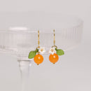 Orange Agate Dangle Earrings-3