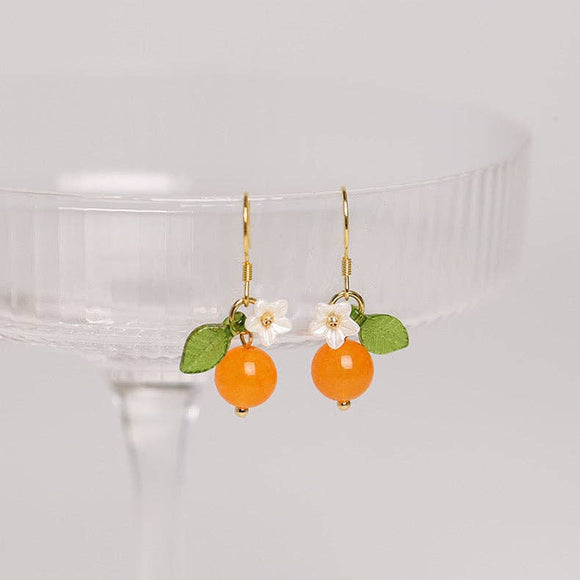 Orange Agate Dangle Earrings