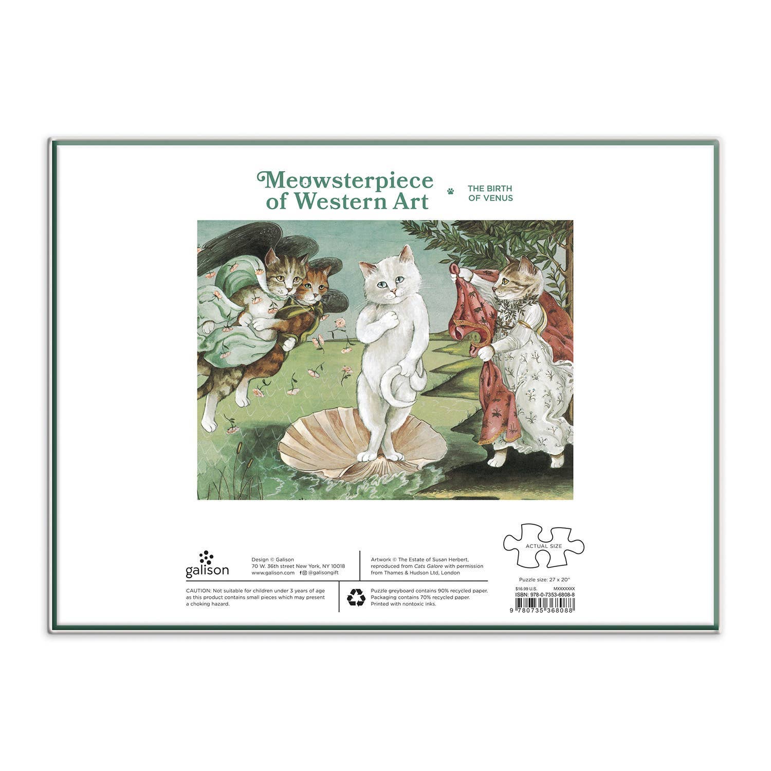 Birth of Venus Meowsterpiece 1000 Piece Puzzle - 0