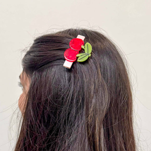 Cherries Alligator Hair Clip Set
