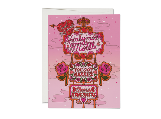 Honeymoon Motel Wedding Card