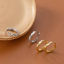Dainty Geometric Huggie Earrings-4