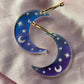 Iridescent Acrylic Celestial Moon Hoops