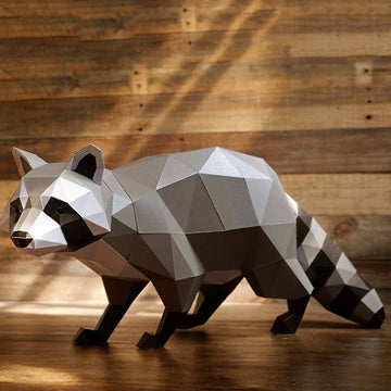Raccoon 3D PaperCraft Art Kit - 0