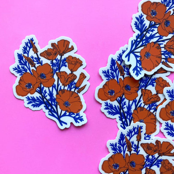 Poppy Flower Sticker