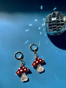 Mini Mushrooms Huggie Earrings-3