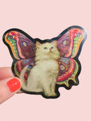 Cat Butterfly Glitter Sticker-1