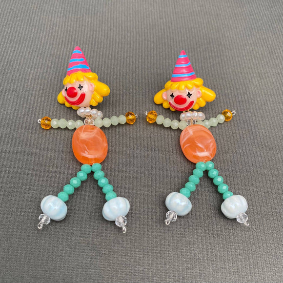 Circus Resin Clown Earrings