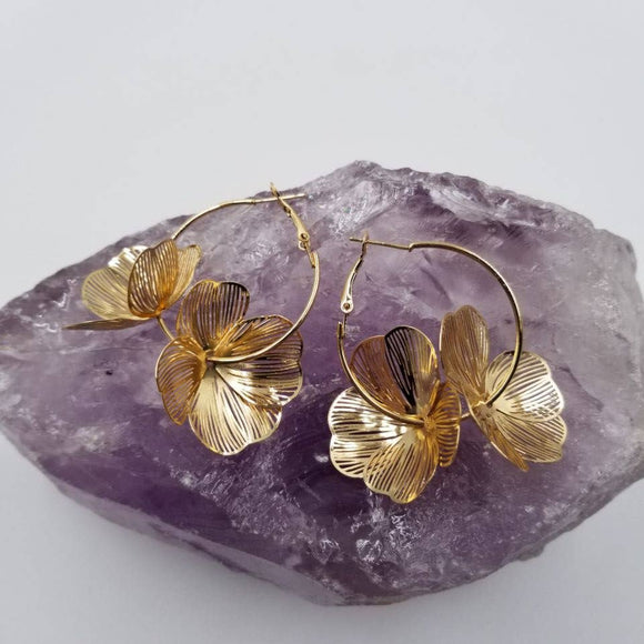 Flower Hoop Earrings