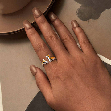 Enamel Welsh Corgi Ring - 0