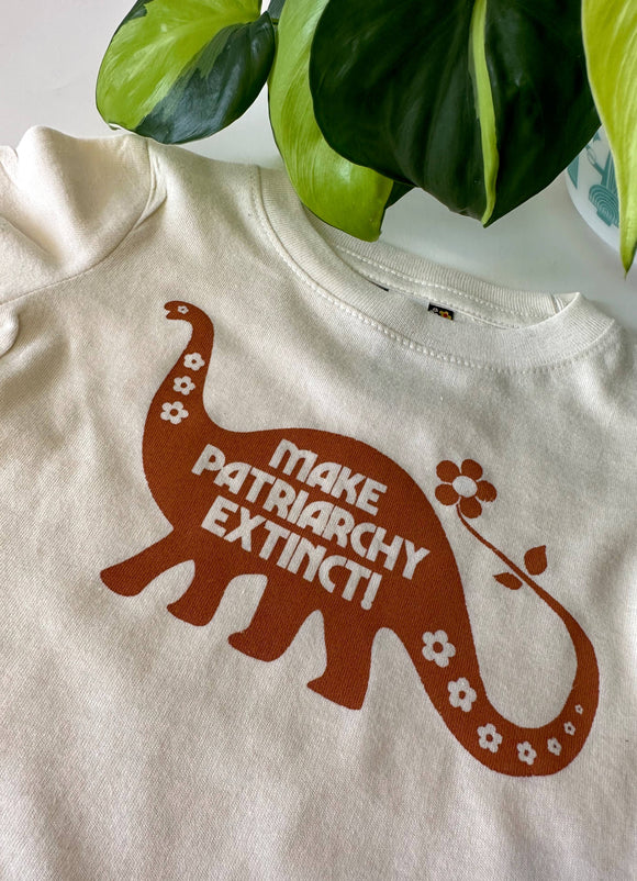 Make Patriarchy Extinct Little Kids Dino Tee