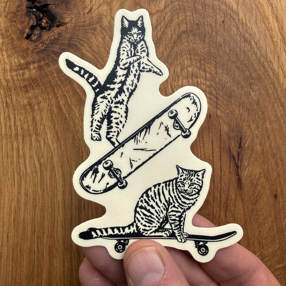 Skate Cats Skateboarding Sticker
