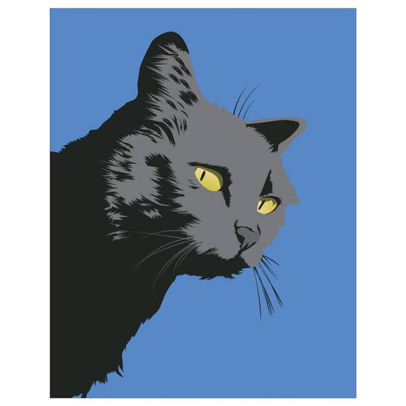 Yellow Eyed Black Cat Magnet